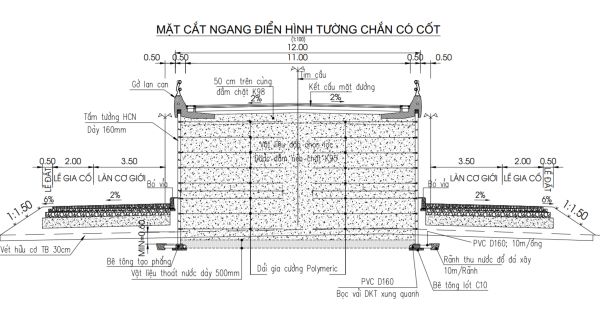 Cấu tạo tường chắn đất có cốt lưới địa